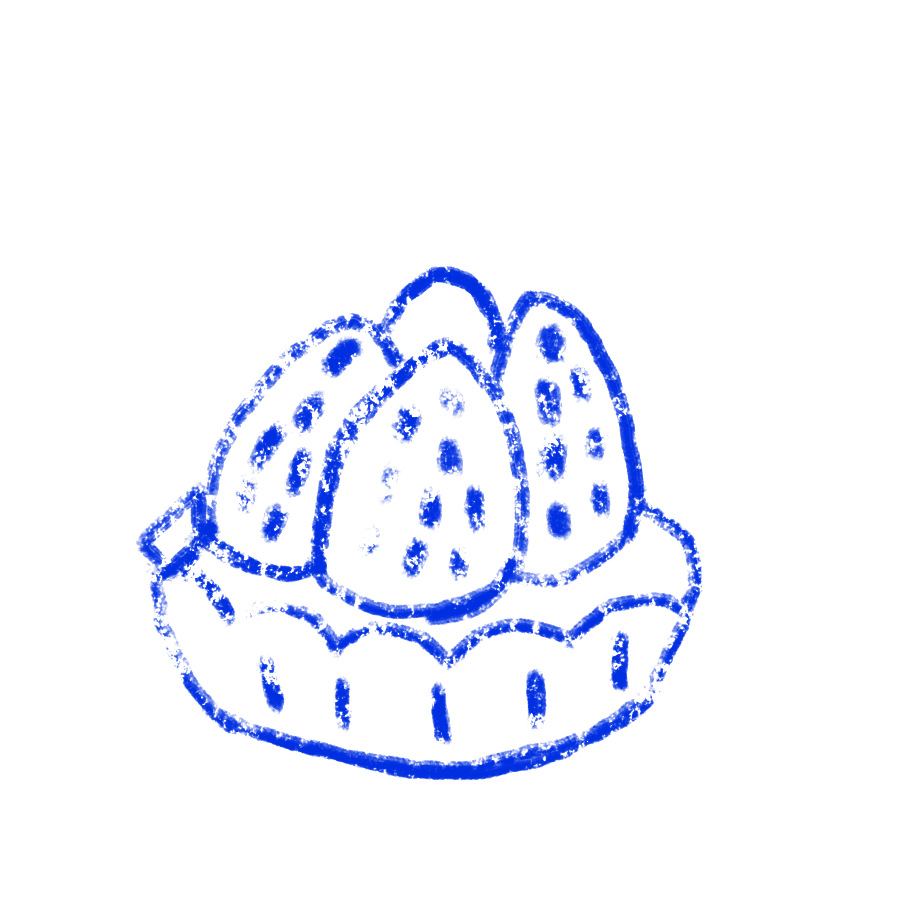 Illustration d'une tarte aux fraises contre le gaspillage alimentaire- version bleue