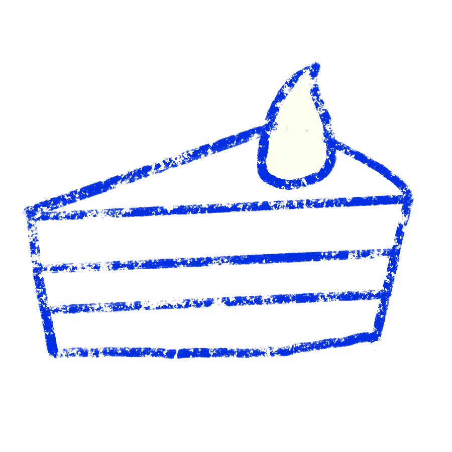 Illustration gâteau pour demain boulangerie en version bleue