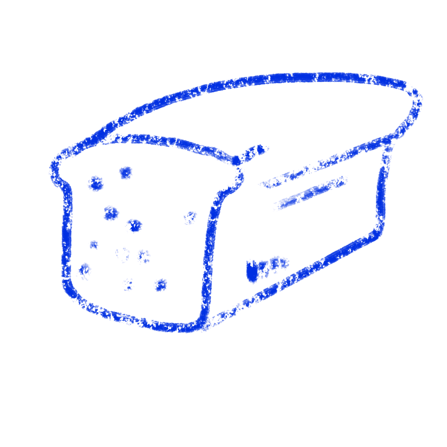 Illustration d'un pain de mie pour demain boulangerie en version bleue